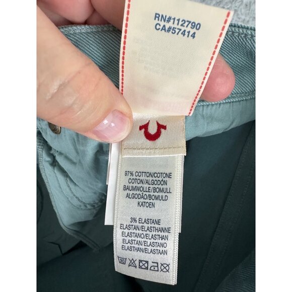 True Religion Womens Green Denim Shorts Sz 26 Cotton/Elastane NWT Made in Italy - Picture 6 of 16